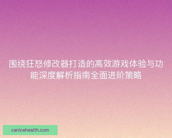 围绕狂怒修改器打造的高效游戏体验与功能深度解析指南全面进阶策略