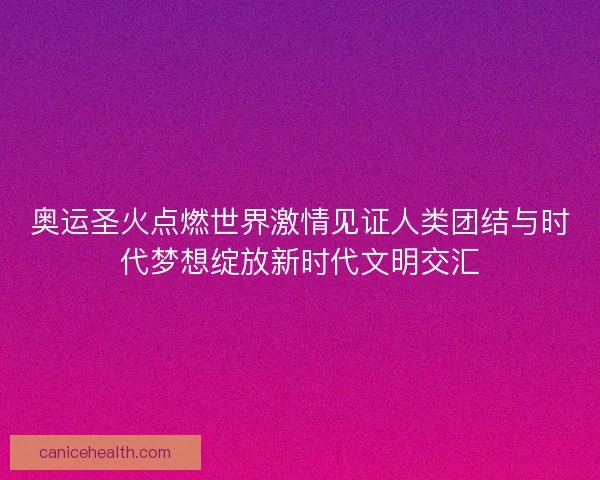 奥运圣火点燃世界激情见证人类团结与时代梦想绽放新时代文明交汇
