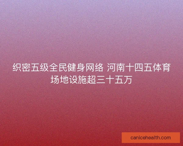 织密五级全民健身网络 河南十四五体育场地设施超三十五万