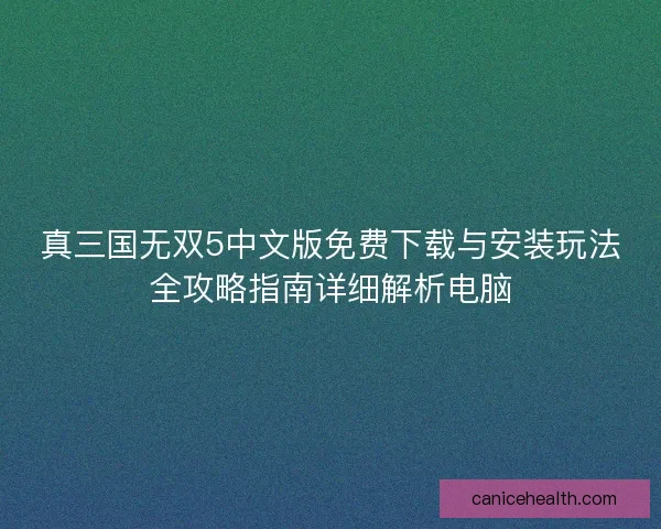 真三国无双5中文版免费下载与安装玩法全攻略指南详细解析电脑