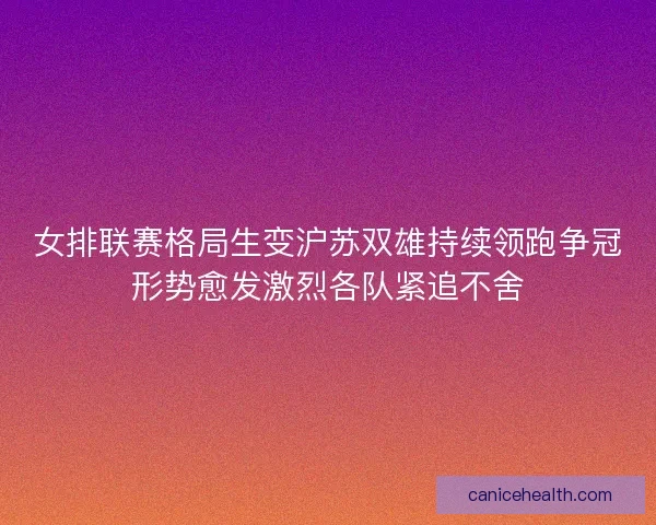 女排联赛格局生变沪苏双雄持续领跑争冠形势愈发激烈各队紧追不舍